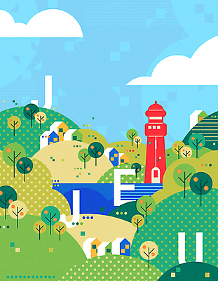 나무 바다 섬 하늘색 일러스트 산 등대 풍경 타이포그라피 사람없음 건물 초록색 제주도 물방울무늬 한라봉 제주감귤 감귤나무 국내일러스트 AI파일 식물 문자 건축물 컬러 무늬 과일 귤 한국 파란색 특산물 파일형식 벡터