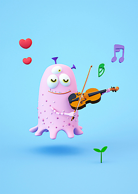 PSD 편집 편집이미지 캐릭터 교육 음악 하늘색 연주 음표 3D캐릭터 들기 사람없음 3D소스 3D 새싹 눈감음 하트 바이올린 디지털합성 음악교육 몬스터 에듀 에듀케이션 편집소스 편집3D 모양 식물 기호 모션 현악기 문화예술 파란색 파일형식