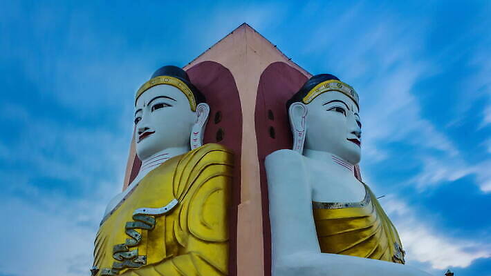 아시아 종교 문화 얼굴 조각 여행 불교 건축양식 하늘 사람없음 건물 조각상 여행객 탑 황혼 일몰 새벽 도시 사찰 4 역사 야간 장면 신성 랜드마크 미얀마 버마 사당 숭배 4K 타임랩스 MOV 해외동영상 클립영상 자연요소 건축물 건축 나라 종교건축 촬영기법 사람 신체부위 조형물 숫자 노을 동영상 파일형식