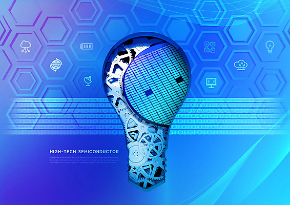 PSD 편집이미지 생각 기술 정보기술 사람없음 파란색 물음표 톱니바퀴 하이테크 반도체 반도체산업 IT산업 반도체칩 전구모양 카피스페이스 이미지편집 모양 기호 산업 컬러 전구 공백 메모리칩 파일형식