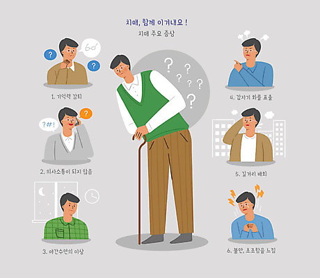 전신 PSD 할아버지 노년 남자 일러스트 한명 분노 물음표 불안 통화 건망증 의사소통 증상 치매 노인남자만 치매예방 국내일러스트 1 기호 감정 모션 사람 성인 질병 예방 남자만 노인만 파일형식