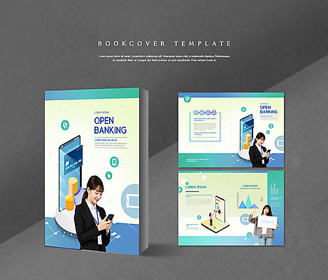 PSD 템플릿 표지디자인 북디자인 출판디자인 여자 표지 ZIP 내지 리플렛 돈 북커버 사람 팜플렛 20대 성인 세명 초록색 스마트폰 동전 한국인 스마트 은행 성인여자만 스마트페이 오픈뱅킹 이미지템플릿 컬러 컨셉 동양인 청년 금융 핸드폰 스마트기기 재산 결제 뱅킹 여자만 성인만 파일형식