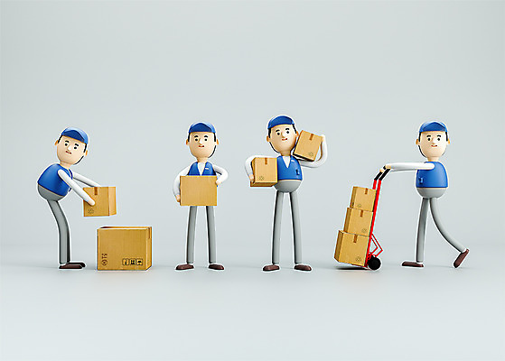PSD 편집 편집이미지 캐릭터 남자 백그라운드 3D캐릭터 여러명 성인 상자 3D소스 3D 수레 회색 택배기사 배송 디지털합성 오브젝트 택배 택배상자 성인남자만 편집소스 편집3D 컬러 다수 사람 카트 운송업 배달원 남자만 성인만 파일형식