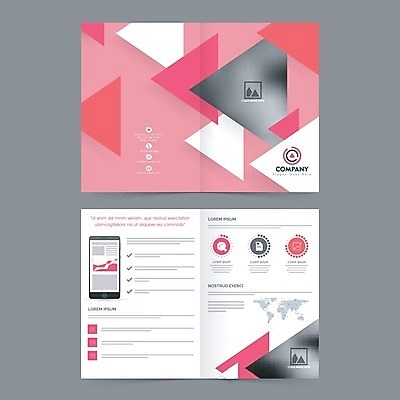 EPS 해외이미지 템플릿 산업 포스터 리플렛 분홍색 백그라운드 일러스트 회사 비즈니스 팜플렛 사람없음 인포그래픽 삼각형 기하학 마케팅 목록 해외202004 해외일러스트 도형 컬러 무늬 파일형식 벡터