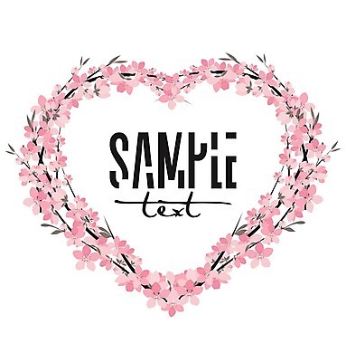 EPS 해외이미지 꽃잎 꽃 일러스트 프레임 타이포그라피 사람없음 벚꽃 나뭇가지 해외202004 해외일러스트 나무 식물 문자 파일형식 벡터