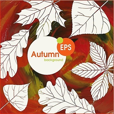 EPS 해외이미지 식물 백그라운드 단풍 잎 일러스트 자연 수채화 사람없음 빨간색 초록색 갈색 가을 기름 밤 해외202004 해외일러스트 계절 음식 컬러 견과류 생태계 파일형식 벡터