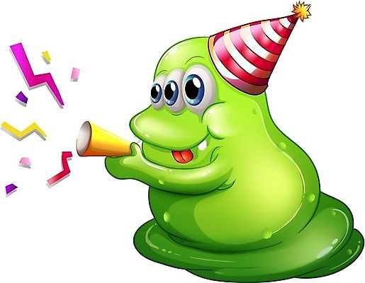 EPS 해외이미지 캐릭터 일러스트 폭죽 사람없음 꽃가루 고깔떡 몬스터 해외202004 해외일러스트 일러캐릭터 떡 가루 파일형식 벡터