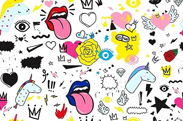 EPS 해외이미지 모양 디자인 옷 별 백그라운드 스티커 셔츠 패턴 날개 일러스트 부분 학교 왕관 미술 타이포그라피 그래픽 세트 장미 유행 하트 느낌표 낙서 인쇄 시원함 크리스탈 만화 혀 입술 오브젝트 사인 그림 복고 모음 엘리먼트 유니콘 팝 스타일 힙스터 해외202004 해외일러스트 자연요소 문자 기호 교육 패션 꽃 상의 무늬 문화예술 신체부위 입 광석 파일형식 벡터