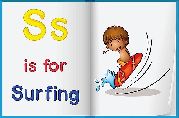 EPS 해외이미지 학생 알파벳 영어 교육 종이 스포츠 일러스트 학교 놀이 수업 대문자 그림자 책 파란색 학습 쪽지 공책 유치원 게임 오픈 가르침 서핑 만화 편지 그림 소문자 S 시트 패드 해외202004 해외일러스트 문자 컬러 문구용품 수상스포츠 파일형식 벡터