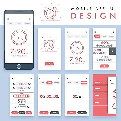 EPS 해외이미지 템플릿 시계 일러스트 비즈니스 모바일 사람없음 스마트폰 스크린 정보 시간 날짜 플랫 어플리케이션 시간표 계획표 페이지 온라인 타이머 전자상거래 UI 구독 마케팅 소프트웨어 웹디자인 인터페이스 조언 터치스크린 목업 와이어프레임 해외202004 해외일러스트 핸드폰 스마트기기 계획 파일형식 벡터