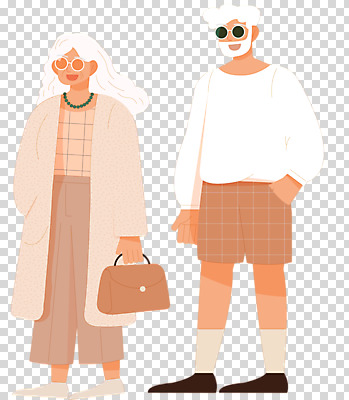 전신 편집 편집이미지 여자 할아버지 노년 남자 할머니 반바지 서기 들기 누끼 두명 선글라스 노부부 외투 핸드백 주머니손 PNG 노인만 힙스터 편집소스 부부 패션 안경 상의 가방 바지 모션 사람 성인 성인만 파일형식