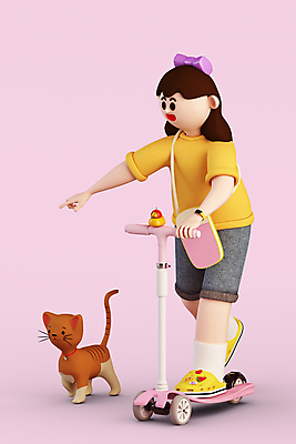전신 PSD 편집 편집이미지 한마리 여자 어린이 3D캐릭터 한명 소녀 3D 고양이 가리킴 잡기 승차 디지털합성 퀵보드 소녀한명만 편집소스 반려묘 월간캐릭터 제니 편집3D 캐릭터 1 교통수단 포유류 모션 사람 손짓 반려동물 여자한명만 소녀만 파일형식
