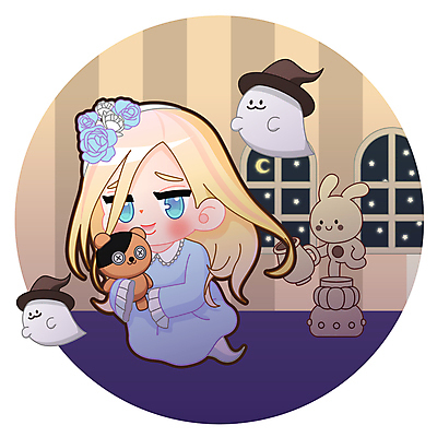 전신 여자 어린이 일러스트 창문 한명 미소 들기 소녀 조각상 곰인형 할로윈 토끼 유령 야간 소녀한명만 월간캐릭터 국내일러스트 일러캐릭터 AI파일 자연요소 캐릭터 1 인형 포유류 모션 표정 사람 반려동물 조형물 여자한명만 소녀만 파일형식 벡터