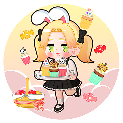 전신 여자 일러스트 양갈래머리 해골 사탕 한명 서기 들기 성인 할로윈 달콤 컵케이크 토끼머리띠 다리들기 사탕바구니 알사탕 잭오랜턴 한발서기 안구 성인여자한명만 월간캐릭터 국내일러스트 일러캐릭터 AI파일 캐릭터 1 헤어스타일 모션 디저트 뼈 사람 신체부위 바구니 케이크 머리띠 맛 여자한명만 성인여자만 파일형식 벡터