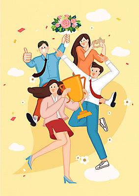 전신 PSD 여자 남자 꽃 행복 꽃다발 일러스트 서기 들기 여러명 성인 노란색 축하 비즈니스맨 비즈니스우먼 트로피 동료 꽃가루 따봉 승진 손하트 성인만 국내일러스트 식물 감정 컬러 다수 컨셉 비즈니스 관계 모션 사람 손짓 최고 직장인 가루 상_우승 파일형식