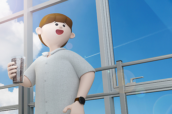 PSD 구름 편집 편집이미지 남자 창문 휴식 3D캐릭터 한명 들기 상반신 성인 3D 맑음 기댐 비즈니스맨 창가 디지털합성 아이스커피 성인남자한명만 편집소스 월간캐릭터 제이크 편집3D 자연요소 캐릭터 1 커피 컨셉 비즈니스 모션 날씨 사람 직장인 남자한명만 성인남자만 파일형식