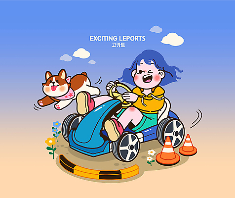 전신 한마리 여자 반려견 일러스트 한명 앉기 성인 레포츠 반려동물 달리기 운전 강아지 승차 즐거움 고카트 칼라콘 성인여자한명만 액티비티 MZ세대 월간캐릭터 국내일러스트 일러캐릭터 AI파일 동물 캐릭터 1 감정 모션 레저 사람 개 안전장비 세대 여자한명만 성인여자만 파일형식 벡터
