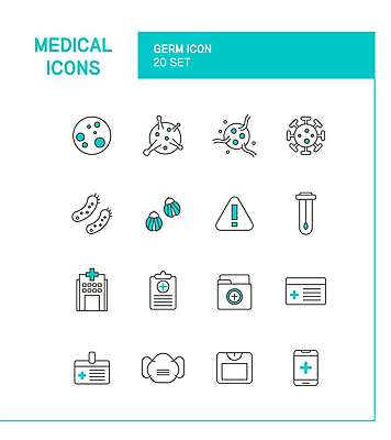아이콘 의학 명함 병원 경고 마스크 사람없음 스마트폰 바이러스 벌레 위험 라인아이콘 파일 체중계 폴더 미생물 박테리아 면봉 민트색 진료기록부 2D아이콘 AI파일 컬러 곤충 컨셉 생물 핸드폰 스마트기기 진료 파일형식 벡터