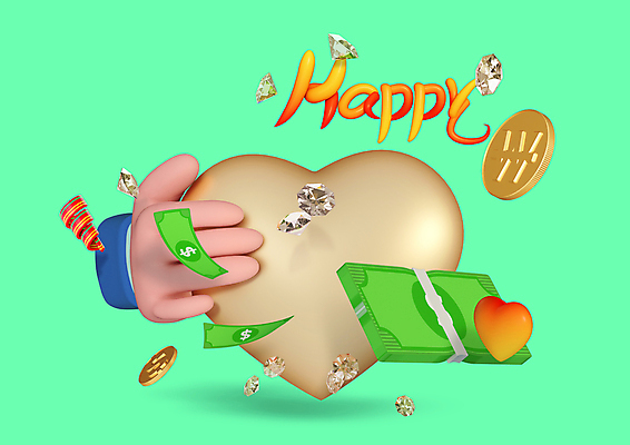 PSD 편집 편집이미지 손 행복 지폐 들기 신체부위 3D소스 3D 동전 하트 잡기 돈다발 디지털합성 다이아몬드 민트색 편집소스 편집3D 모양 감정 컬러 돈 모션 사람 보석 파일형식