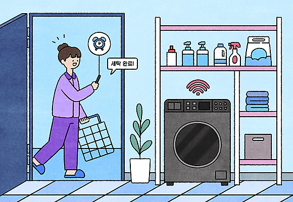 전신 PSD 여자 일러스트 선반 스마트라이프 한명 들기 성인 파란색 스마트폰 스마트기기 걷기 자명종 알람 스마트 와이파이 세탁기 빨래바구니 세탁실 사물인터넷 성인여자한명만 스마트홈 빨래세제 국내일러스트 1 라이프스타일 시계 컬러 가구 컨셉 모션 정보기술 사람 전자제품 핸드폰 바구니 가전제품 빨래 세제 무선인터넷 여자한명만 성인여자만 파일형식 AI_인공지능