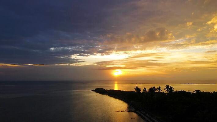 바다 섬 자연 하늘 사람없음 야자수 햇빛 태양 일출 일몰 항공촬영 4K MOV 해외동영상 클립영상 자연요소 나무 뷰포인트 노을 생태계 동영상 파일형식