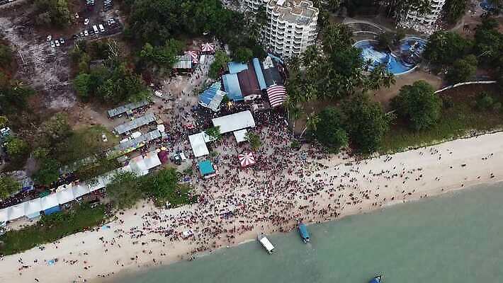 전통 아시아 종교 바다 사람 이벤트 사람없음 뷰티 믿음 축제 모임 기도 축하 군중 인도인 말레이시아 숭배 신앙심 힌두교 수평선 4K 페낭 MOV 해외동영상 클립영상 외국인 감정 나라 컨셉 동양인 동영상 파일형식