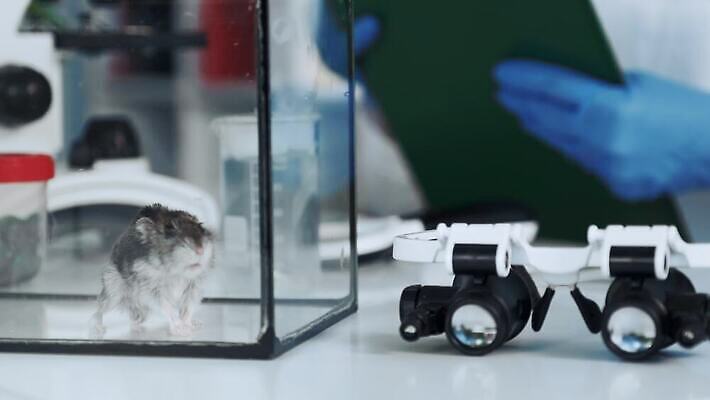 동물 안경 과학 백그라운드 실험 한명 닫기 확대 컨테이너 생물학 조제 개발 화학물질 4K MOV 해외동영상 클립영상 1 잡화 교육 산업 모션 사람 약 화학 만들기 동영상 파일형식