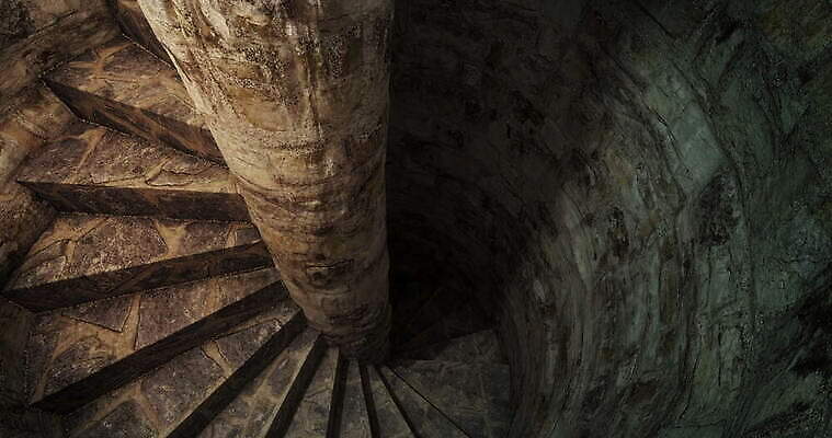 실내 사람없음 건물 계단 어둠 지하실 4K MOV 해외동영상 클립영상 건축물 내부 동영상 파일형식