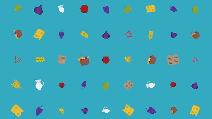 전통 디자인 행복 종교 문화 백그라운드 패턴 과일 포도 휴가 치즈 사람없음 그래픽 바구니 우유 축하 고리 날짜 플랫 상품 만화 두루마리 밀 심볼 올리브 보리 석류 활기 애니메이션 유대인 무화과 엘리먼트 유태교 이스라엘 4K MOV 해외동영상 클립영상 열매 감정 컨셉 무늬 유제품 곡류 동영상 서아시아 파일형식