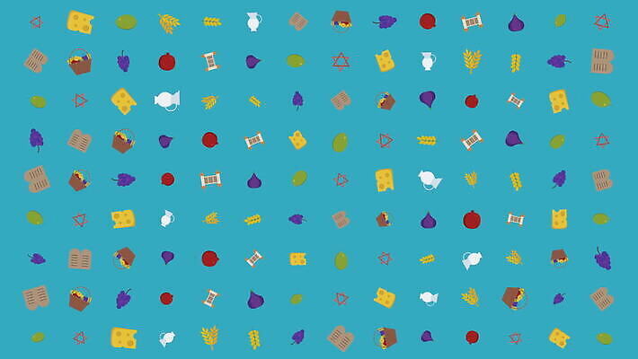 전통 디자인 행복 종교 문화 백그라운드 패턴 과일 포도 휴가 치즈 사람없음 그래픽 바구니 우유 축하 고리 날짜 플랫 상품 만화 두루마리 밀 심볼 올리브 보리 석류 활기 애니메이션 유대인 무화과 엘리먼트 유태교 이스라엘 4K MOV 해외동영상 클립영상 열매 감정 컨셉 무늬 유제품 곡류 동영상 서아시아 파일형식