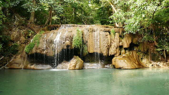 호수 태국 자연 풍경 사람없음 강 폭포 흐름 숲 4K MOV 해외동영상 클립영상 아시아 컨셉 생태계 동영상 파일형식