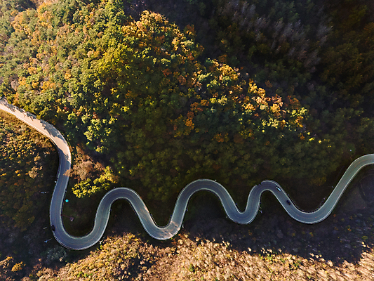 포토 JPG 주간 도로 그림자 사람없음 야외 하이앵글 가을풍경 가을 커브길 강원도 항공촬영 정선 전경 문치재 국내포토 자연요소 계절 길 뷰포인트 교통시설 한국 풍경 파일형식 탑뷰 가을_계절