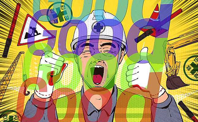 PSD 남자 일러스트 한명 웃음 상반신 성인 노란색 주먹 기쁨 표지판 유머 안전모 포크레인 흥분 팝아트 따봉 굿 GOOD 칼라콘 좋음 성인남자한명만 건설근로자 국내일러스트 직업 1 감정 컬러 컨셉 모션 알림판 표정 사람 최고 중장비 헬멧 안전장비 그림 남자한명만 성인남자만 파일형식