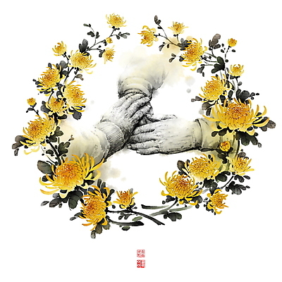 PSD 손 줄기 잎 일러스트 캘리그라피 붓터치 국화 신체부위 도장 손잡기 주름 동양화 번짐 낙관 꽃프레임 위로 국내일러스트 식물 꽃 모션 프레임 미술 사람 파일형식 효과