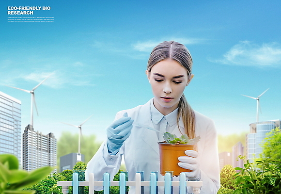 PSD 서양인 편집이미지 여자 산업 화분 잎 하늘 실험 한명 들기 상반신 20대 성인 파란색 울타리 도시 연구원 스포이트 친환경 풍력기 바이오 성인여자한명만 이미지편집 외국인 식물 직업 1 컬러 모션 사람 청년 담장 환경 풍력에너지 피펫 여자한명만 성인여자만 파일형식