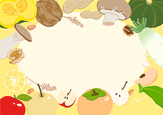 일러스트 프레임 사람없음 농작물 노란색 버섯 쌀 가을 배 사과 무 땅콩 호두 잣 단호박 단감 유자 프레임일러스트 제철음식 국내일러스트 AI파일 계절 음식 컬러 농업 과일 호박 곡류 뿌리채소 감 견과류 제철 파일형식 벡터