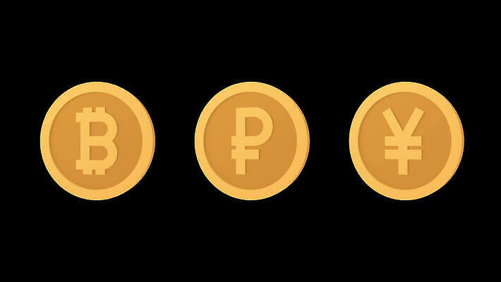 컨셉 돈 비즈니스 성공 추상 미술 사람없음 금융 경제 세트 노란색 동전 고리 재산 황금 심볼 오브젝트 사인 회전 투자 애니메이션 루블 엘리먼트 4K MOV 해외동영상 클립영상 컬러 무늬 문화예술 동영상 파일형식