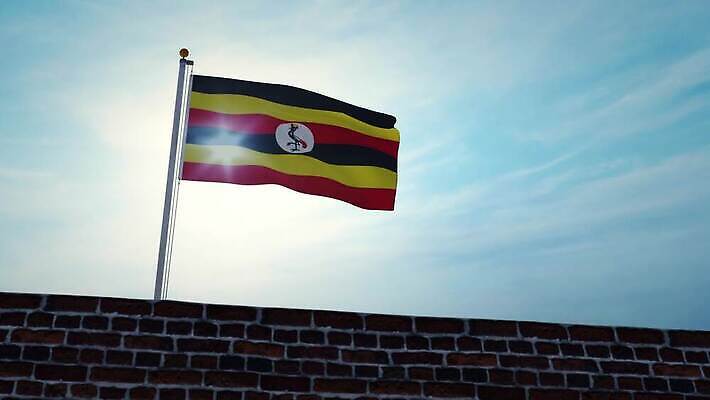 배너 실루엣 물결 벽 파도 백그라운드 하늘 바람 사람없음 그래픽 햇빛 태양 흐름 자유 깃발 불기 군용 만들기 지역 깃대 봉 애니메이션 동영상 애국심 명예 우간다 전국 정부 통일 4K MOV 해외동영상 클립영상 자연요소 바다 컨셉 모션 아프리카 날씨 군대 촬영기법 파일형식