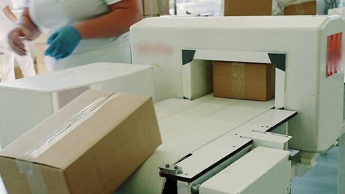 직업 산업 공장 노동자 사탕 사람없음 상자 과자 기계 장비 벨트 제조 패키지 판지 봉인 자동화 컨베어밸트 4K MOV 해외동영상 클립영상 잡화 공업 디저트 동영상 파일형식