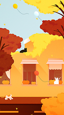 도로 단풍 두마리 일러스트 창문 호박 단풍나무 주택 사람없음 건물 평화 가을풍경 주황색 고양이 가을 도시 풍선 길고양이 국내일러스트 AI파일 나무 건축물 계절 길 컬러 컨셉 잎 2 채소 포유류 교통시설 풍경 반려동물 파일형식 벡터 가을_계절