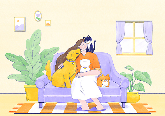 전신 PSD 식물 여자 행복 화분 액자 일러스트 창문 가족 포옹 수채화 함께함 사랑 가족애 한명 성인 반려동물 소파 노란색 눈감음 고양이 매트 가을 강아지 성인여자한명만 국내일러스트 동물 1 계절 감정 컬러 컨셉 의자 포유류 관계 안기 모션 사람 개 여자한명만 성인여자만 파일형식