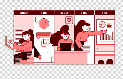 편집 편집이미지 여자 시계 말풍선 비즈니스 서기 누끼 앉기 성인 세명 하트 가리킴 업무 일주일 목표 계획 프레젠테이션 일과 PNG 성인여자만 편집소스 모양 컨셉 모션 사람 손짓 작업 여자만 성인만 파일형식