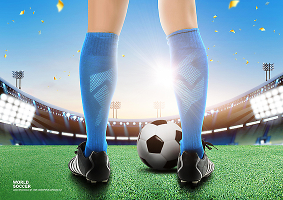 PSD 편집이미지 축구공 하늘 축구선수 서기 잔디 신체부위 하반신 다리 축구장 꽃가루 월드싸커 이미지편집 식물 스포츠 공 축구용품 스포츠시설 모션 운동선수 사람 축구 가루 파일형식