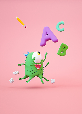 PSD 편집 편집이미지 캐릭터 디자인 알파벳 영어 교육 분홍색 3D캐릭터 영어교육 사람없음 달리기 연필 3D소스 3D 점프 B 디지털합성 A C 손뻗기 몬스터 에듀 에듀케이션 편집소스 편집3D 문자 컬러 모션 학용품 필기구 파일형식