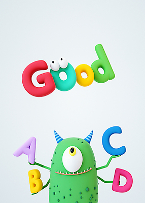 PSD 편집 편집이미지 캐릭터 디자인 알파벳 3D캐릭터 영어교육 들기 사람없음 3D소스 3D 올려보기 흰색 B 디지털합성 A 굿 C D GOOD 몬스터 에듀 에듀케이션 편집소스 편집3D 영어 교육 컬러 모션 파일형식