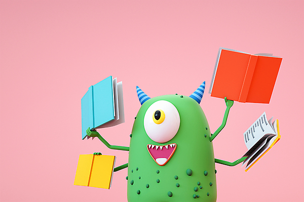 PSD 편집 편집이미지 캐릭터 디자인 교육 분홍색 3D캐릭터 들기 사람없음 책 3D소스 3D 디지털합성 몬스터 에듀 에듀케이션 편집소스 편집3D 컬러 모션 파일형식