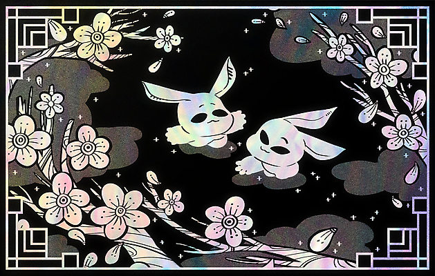 PSD 꽃잎 일러스트 새해 프레임 사람없음 컬러풀 전통문양 검은색 벚꽃 토끼 테두리 전통공예 꽃구경 벚꽃축제 자개 국내일러스트 전통 문양 꽃 컬러 포유류 반려동물 축제 공예 꽃축제 파일형식