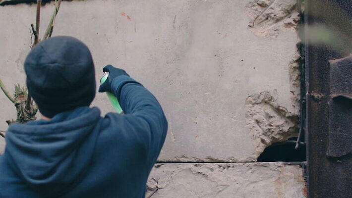 남자 벽 거리 미술 한명 사람 청년 야외 빨간색 페인트 손상 자유 기록 도시 범죄 그래피티 그림 스프레이 화가 분무기 에어로졸 항의 MOV 해외동영상 클립영상 직업 1 컬러 컨셉 문화예술 성인 낙서 동영상 파일형식