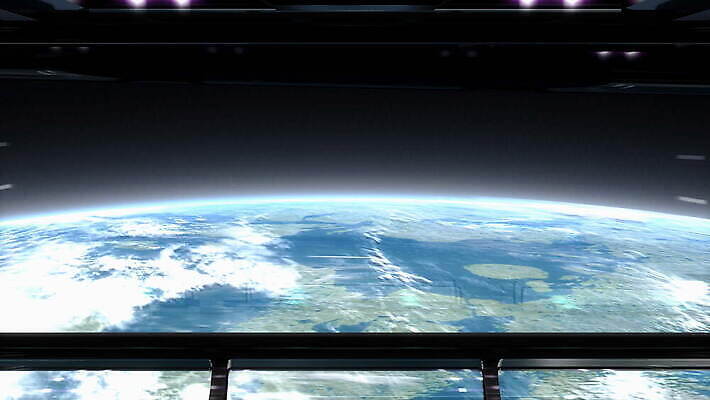 지구 과학 컨셉 창문 미래 파노라마 사람없음 컴퓨터 3D 우주 행성 로켓 복도 역 상업 하이테크 전망대 제트기 애니메이션 일반 4K HD MOV 해외동영상 클립영상 교통시설 비행기 기술 촬영기법 전자제품 디지털합성 동영상 파일형식