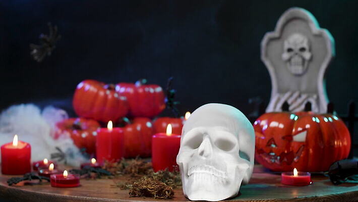 디자인 음료 백그라운드 컨셉 탁자 호박 불 휴가 불꽃 실내 사람없음 장식 빛 파티 머리 검은색 어둠 침묵 황혼 할로윈 가을 등불 축하 연기 야간 신비 무서움 촛대 거미 잭 목각 빛망울 10월 잭오랜턴 정물화 해골모형 호러 4K MOV 해외동영상 클립영상 자연요소 계절 감정 컬러 가구 곤충 채소 조명 이벤트 내부 신체부위 모형 소리 일몰 날짜 그림 공포 동영상 파일형식